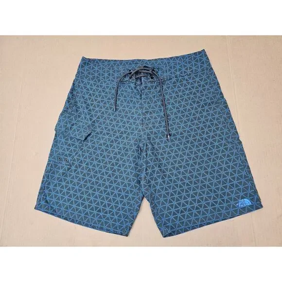 The North Face Swim Shorts Men's Size 36 Blue Unlined Trunks Drawstring Waist