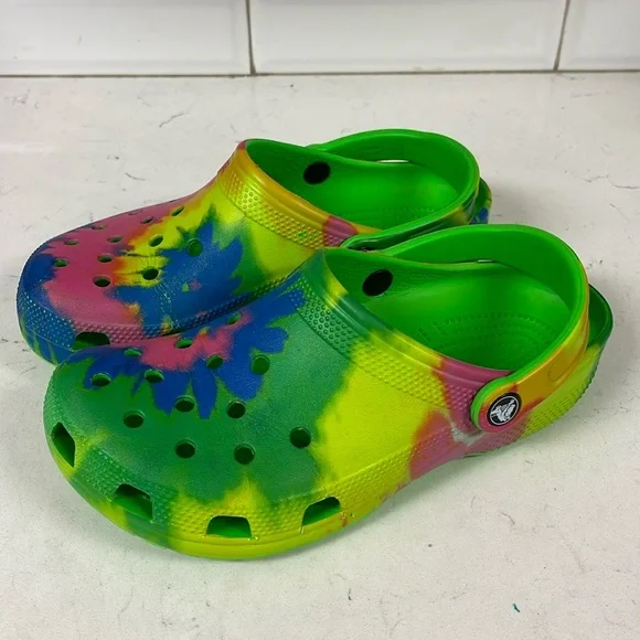 Crocs Big Kids Classic Tie Dye Clog Shoes from Finish Line Size 6 Junior