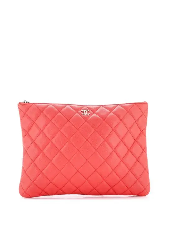 Chanel O Case Clutch Quilted Caviar #288714C12B