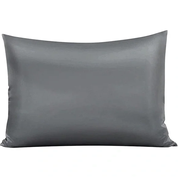 Satin Silky Soft Bed Pillowcase Protector for Hair and Skin Standard, Gray