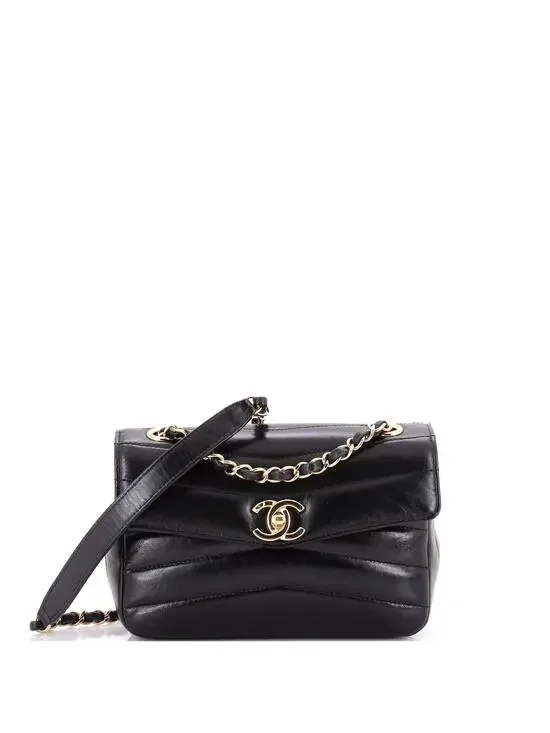 Chanel Miroir Flap Bag Chevron Shiny #227229C37B