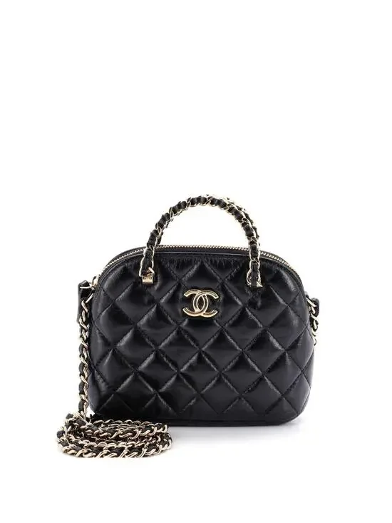 Chanel Cc Dome Zip Clutch With Chain #254465C48B