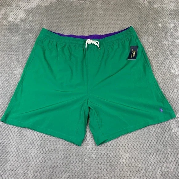 Polo Ralph Lauren Mens Green Purple Swim Trunks Shorts 2XLT 711829851028