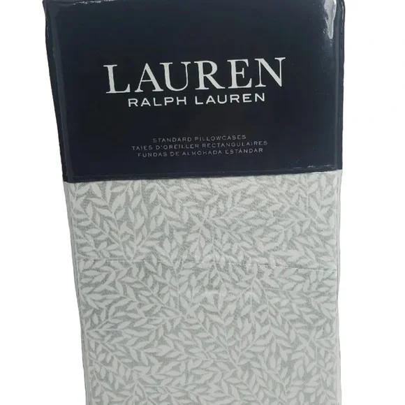 Lauren Ralph Lauren Spencer leaf sateen Standard Size 2 pillowcases 100% cotton