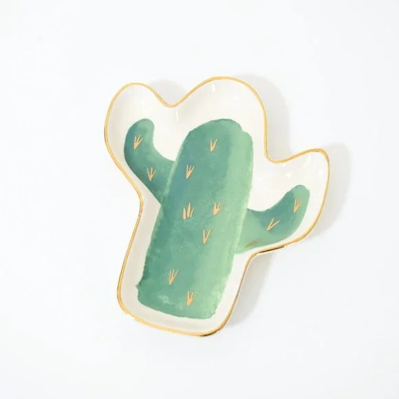 NEW Ceramic Cactus Ring Jewelry Trinket Tray