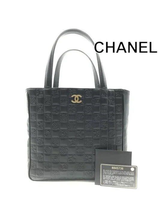Chanel CC Logo Icon Chocolate Bar Hand Black Purse