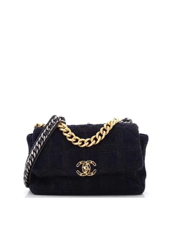 Chanel 19 Flap Bag Quilted Tweed Large #269855C44B