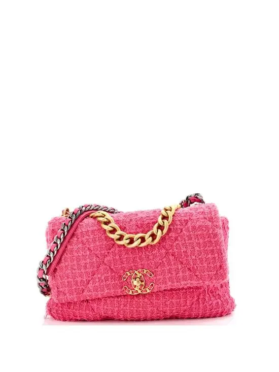 Chanel 19 Flap Bag Quilted Tweed Large #277140C35B