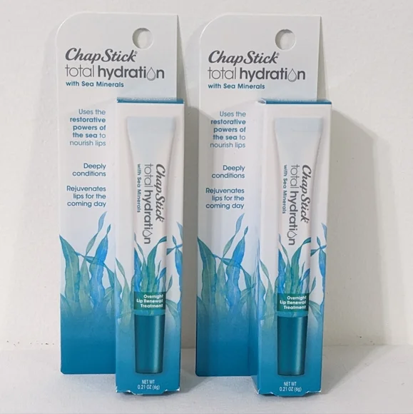 Chapstick Total Hydration Sea Minerals Overnight Lip Renewal Treatment, Set of 2