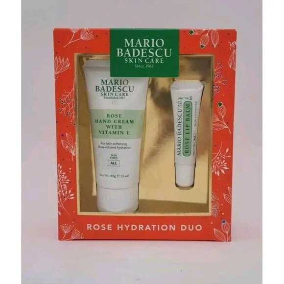 Mario Badescu Skin Care Gift Set Rose‎ Hydration Duo Handcream and Lip Balm NIB