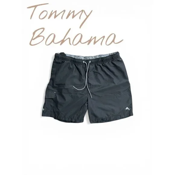 Tommy Bahama Black Swim Trunks with Drawstring XL