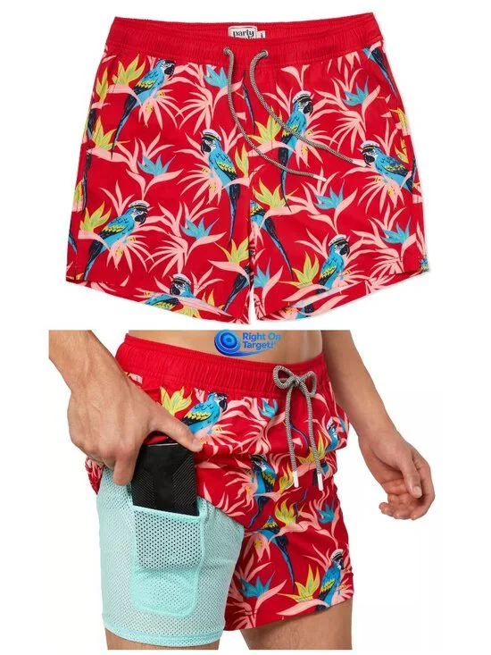 XXL - Mens Party Pants Skippa Swimsuit Bottom - Red