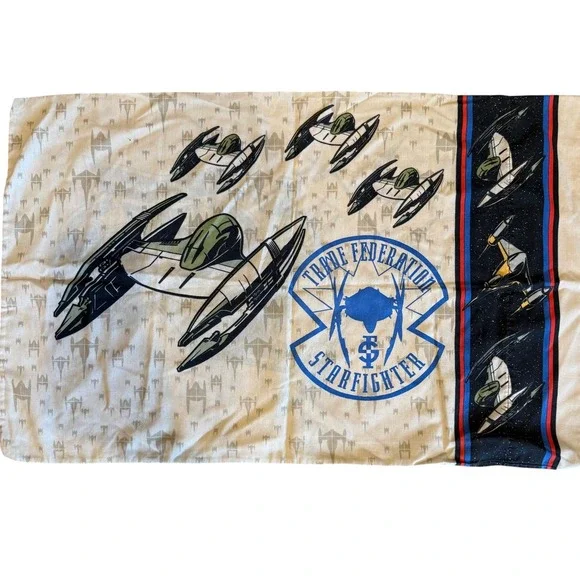 Star Wars Pillowcase Kids Standard Multicolor Naboo Bravo Squadron Starfighter
