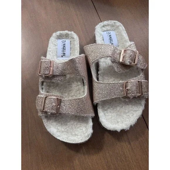 Magellan Outdoors Girls Slip On Sandals Slides Glitter Size 13/1