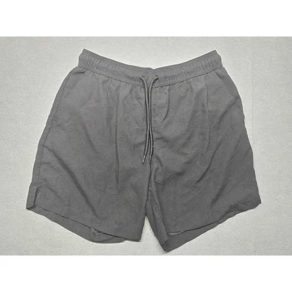 George Men's Black Swim Trunks Size Med (32-34) Mesh Lined Board Shorts Pockets