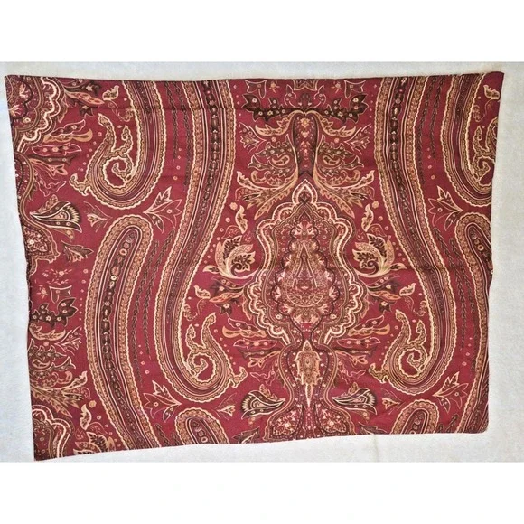 Ralph Lauren REMINGTON Red Paisley Standard Pillow Sham Brown‎ LRL