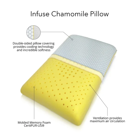 Memory Foam Pillow INFUSE Chamomile Infused