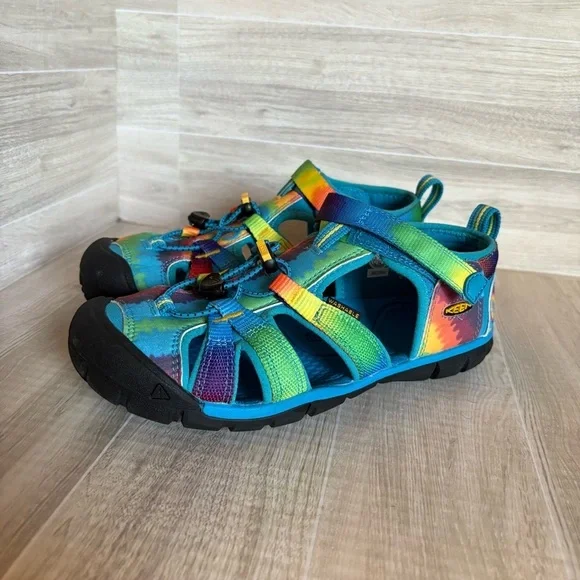 Keen Seacamp I| CNX Youth Sandals Sz 4 Vivid Blue Original Tie Dye Toggle EUC