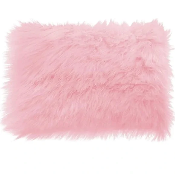 14x10 inches 2pcs Rectangle Faux Fur Plush Cushion, Area Rugs Fluffy