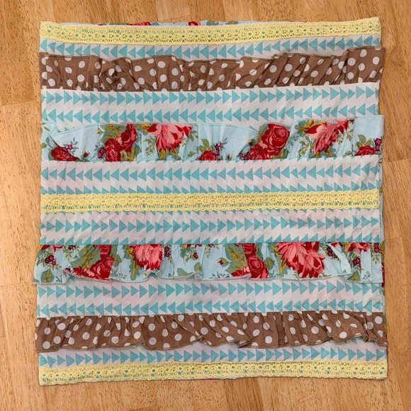 Matilda Jane Floral Polka Dot Ruffle Lace Decorative Pillowcase  Multicolored
