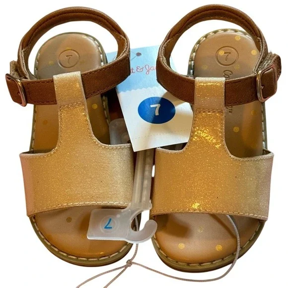 Cat & Jack Toddler Girls Kinsley Glitter Sandals Size 7