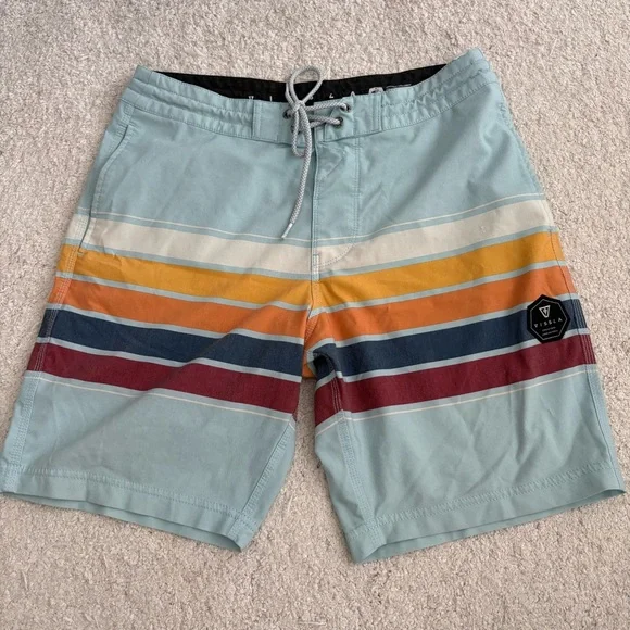 VISSLA Aqua and Striped Board Shorts