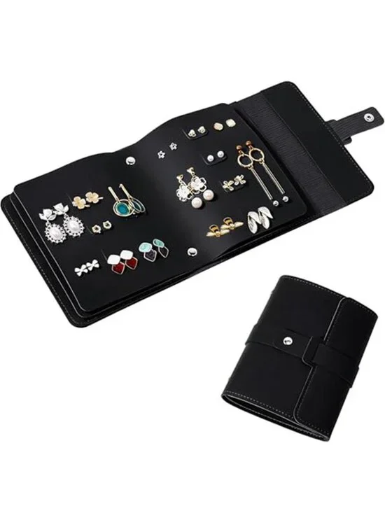 Travel Earring Organizer Book Foldable Jewelry Holder Case 84 Hole Storage