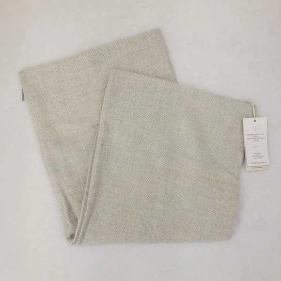 Boll & Branch Reserve Pin Check Decorative Pillow Cover 14x34 Grey‎ Baby Alpaca