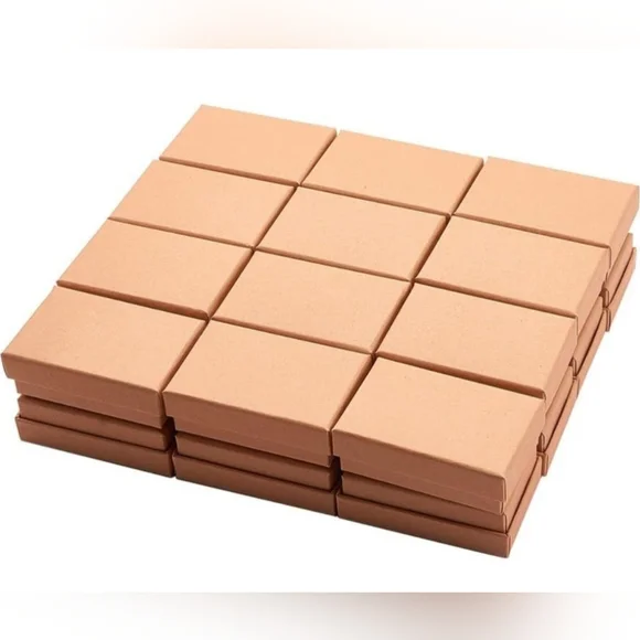 ✨️ New 24Pcs Small Jewelry Gift Boxes Rectangle Cardboard Paper Kraft Brown