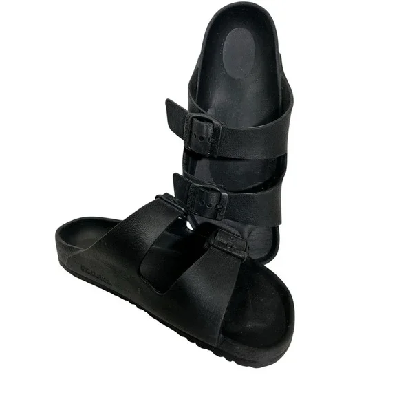Birkenstock Black Rubber Kids Sandals 2 Straps Size 31. (youth 13-13.5‎