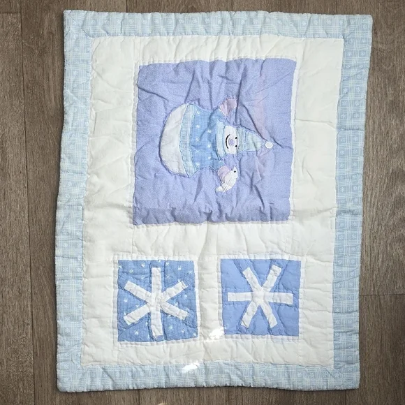 (J57) Blue and White Snowman Pillow Case