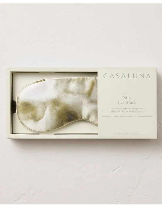 New!Casaluna Floral 100% Silk EyeMask Adjustable Strap Y2K Cottagecore Luxury