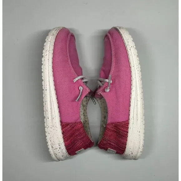 Hey Dude Wendy Youth Shoes, Funk Fuxia, Size‎ Y2/ L3, Pink