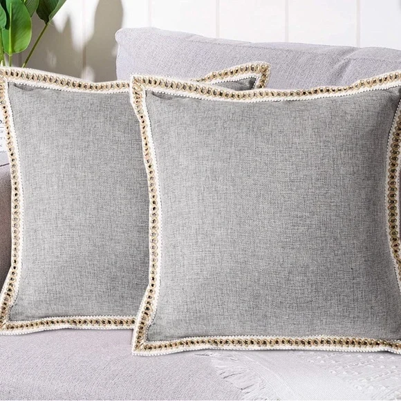 Elegant Gray Throw Pillow cover. No insert pillow included 005