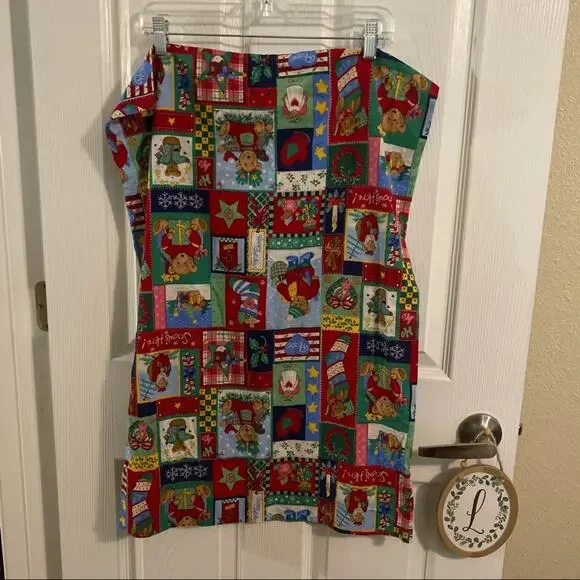Handmade Christmas Bears & Snowman Printed Pillowcase Primitive Cottagecore
