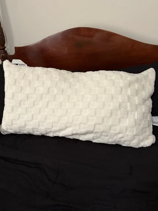 Comfort Bay Plush White Textured Decorative Body Pillow