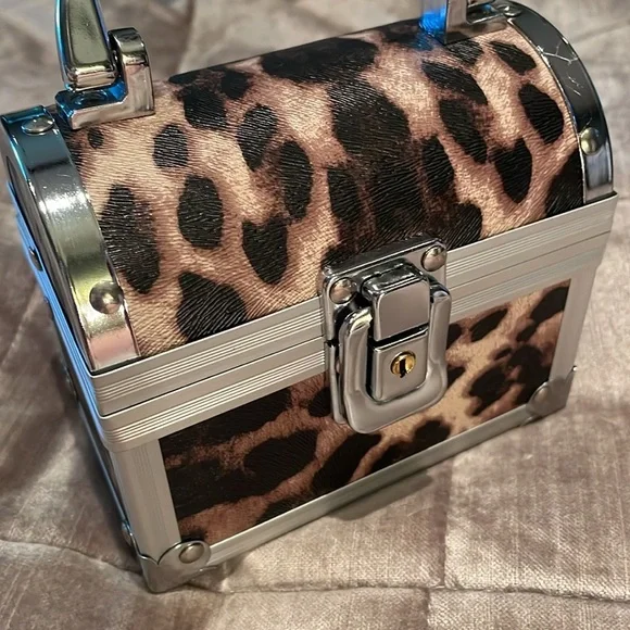 Mini Leopard Print Purse Jewelry Box