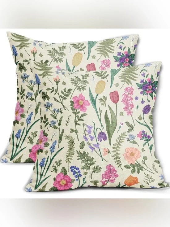 Spring Floral Pillow Covers 24x24 Inch