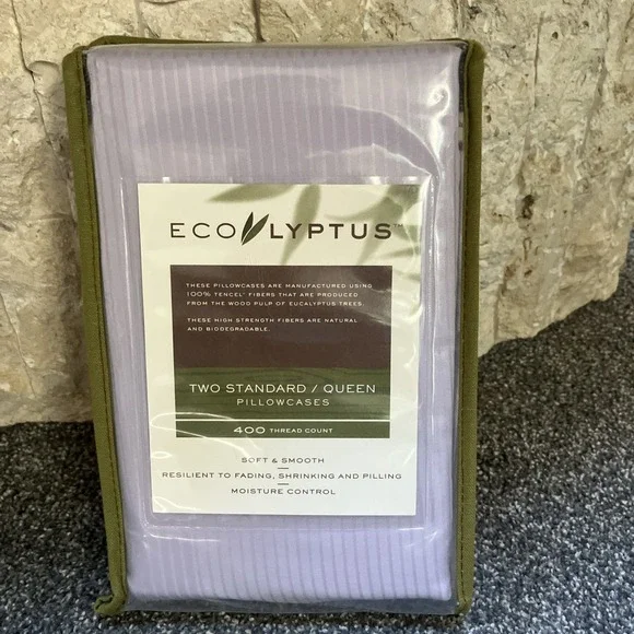 New Eucalyptus 100% Tencel Lyocell 400-TC Queen Pillowcases Lavender Purple