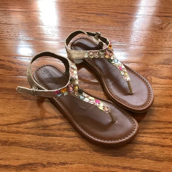 Girls Metallic Jewel‎ Sandals