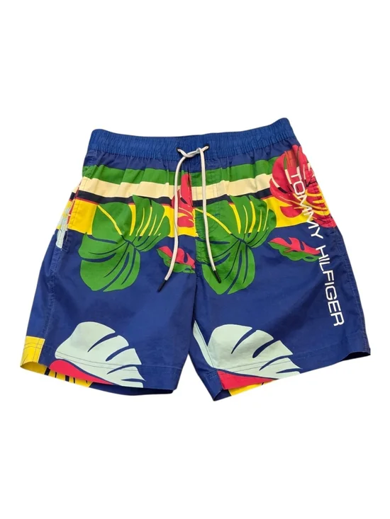 Tommy Hilfiger Men's Blue Tropical Monstera Leaf Swim Trunks - Size S