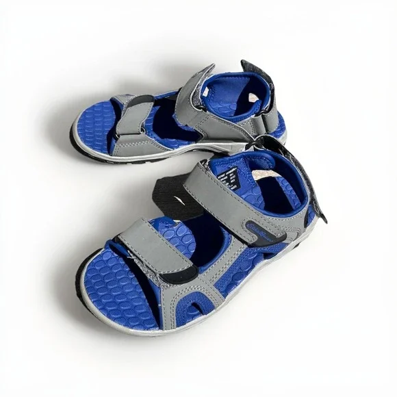 Eddie Bauer Rocky Adjustable‎ Sandals Gray  Blue Boys Size 2 Gorpcore Hiking