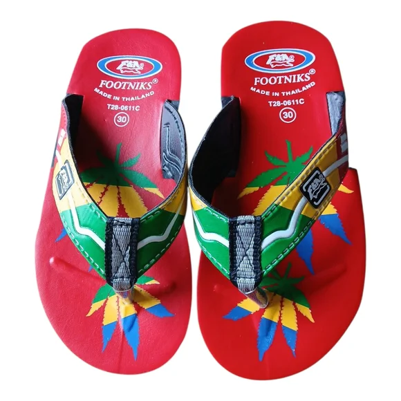 FOOTNIKS Kids Colorful‎ Flip Flops SZ 30