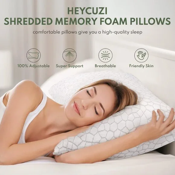 Cooling Shredded Memory Foam Pillow for Sleeping