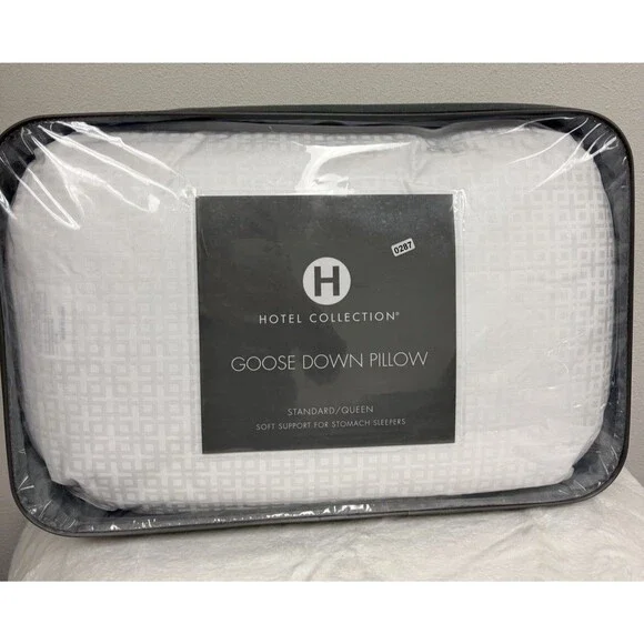Hotel Collection European White Goose Down Soft Support Standard Pillow