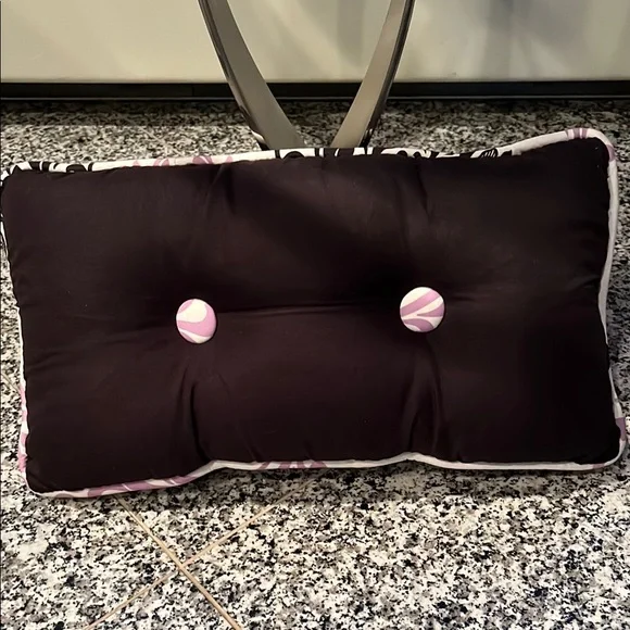 Chic Black and Lavender Buttoned Pillow