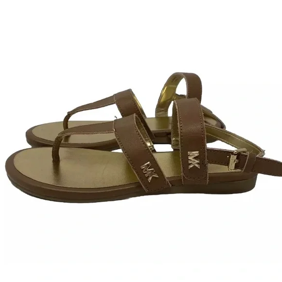 MICHAEL KORS GIRLS STRAPPY BEIGE LEATHER SANDAL SIZE 2