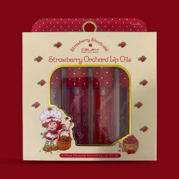 Celavi Strawberry Shortcake Lip Oil Set of 4 NEW! SEALED!