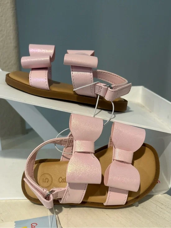 Toddler Girls' Ruby Bow Sandals Pink - Cat & Jack Toddler Child Size 5 NEW