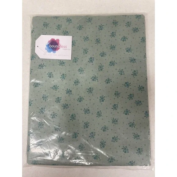 Boundless Fabrics Sm Green Floral Cotton  Quilting Quilt Back Crafts‎ 4 yds